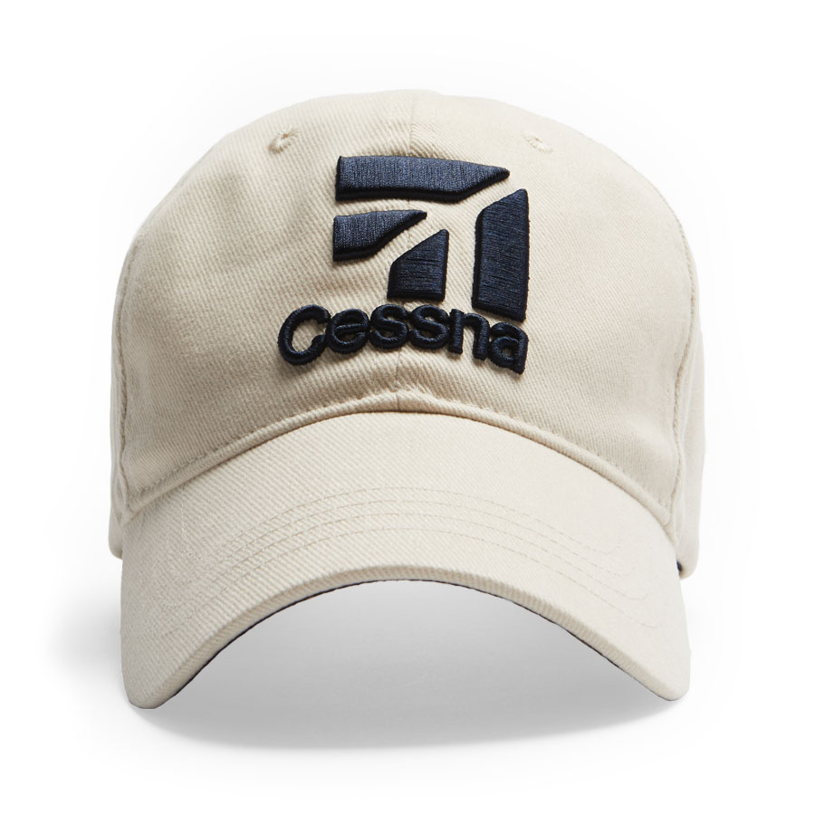 Cessna 3D Logo キャップ, ストーンホワイト