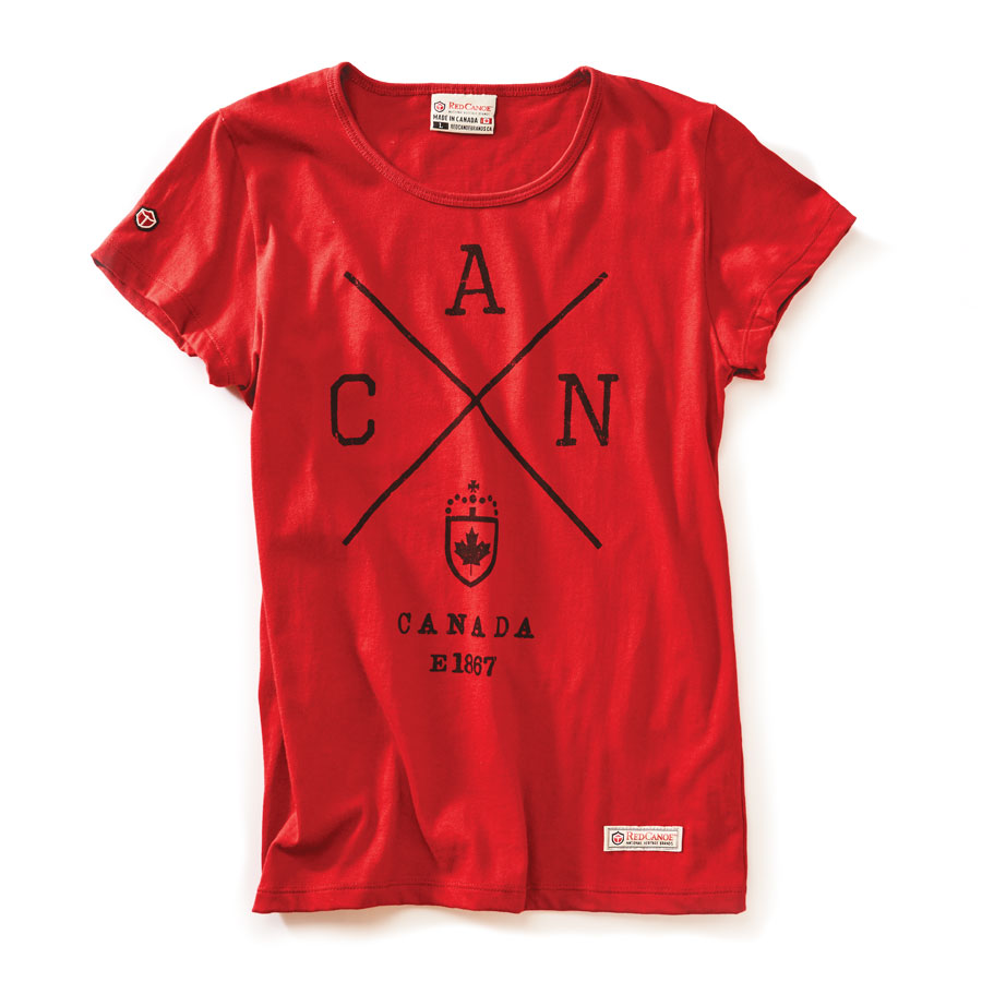 Women’s Cross Canada Tシャツ, ヘリテージレッド
